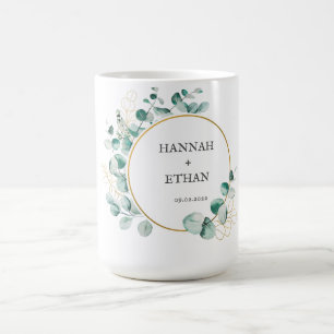 Mug Élégant Eucalyptus Végétal Doré Personnalisé