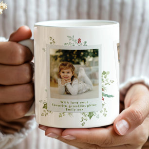 Mug Élégant Festif Botanique de Noël Album photo