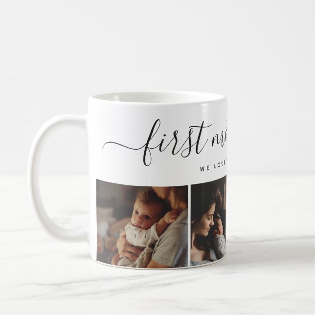 Mug Elégant Fête des Mères Collage photo personnalisé (Gauche)