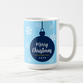 Mug Élégant Fléau de neige Bleu Joyeux Noël