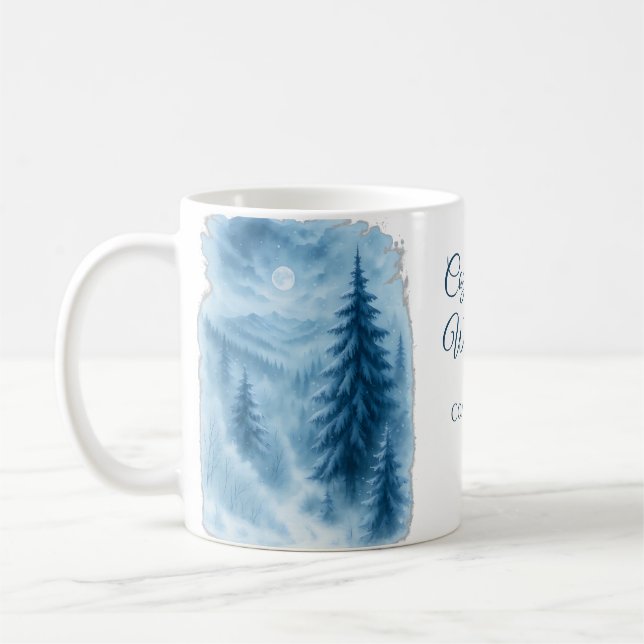 Mug Elégant Forêt d'hiver Cadeaux de vacances d'entrep (Gauche)