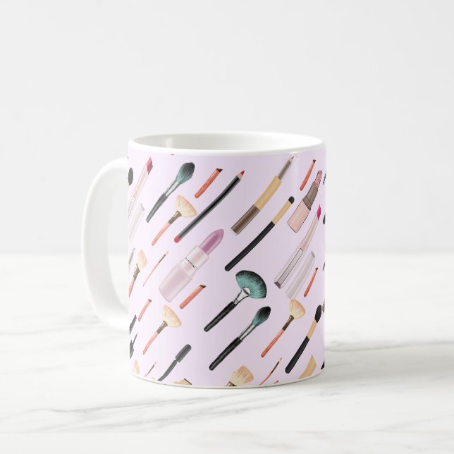 Mug Élégant Glittering Beauty Maquillage Outils (Devant gauche)