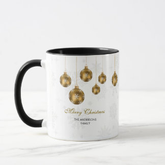 Mug Elegant Gold Ornament Merry Christmas