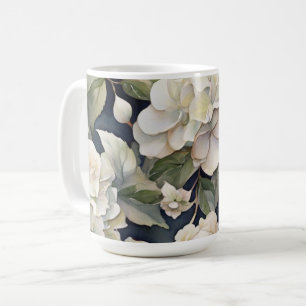 Mug Elégant ivoire rose marine couleur aquarelle fleur