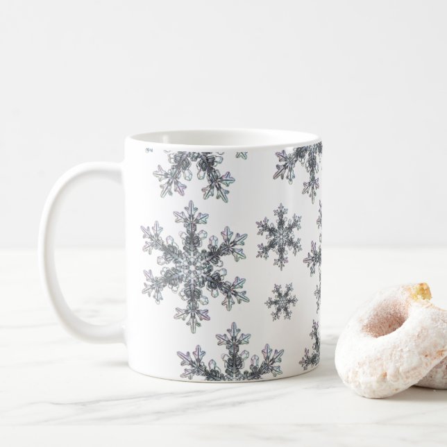 Mug Élégant jour férié Flacons de neige (Avec donut)