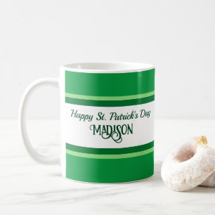 Mug Elégant Joyeux Saint Patrick Jour Personnalisé Nom