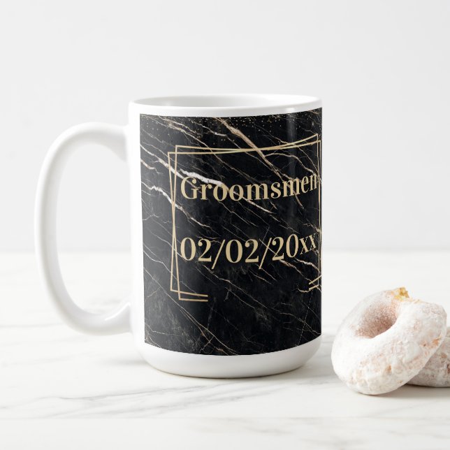 Mug Élégant : Marbre d'or (Avec donut)