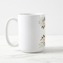 Mug Élégant Mariage de gerbes de fleurs rose 25e
