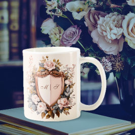 Mug Élégant Mariage Rococo Initiales