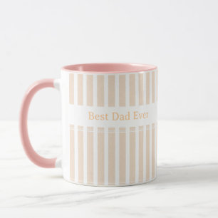 Mug Élégant 'Meilleur Papa' Personnalisé à Rayures