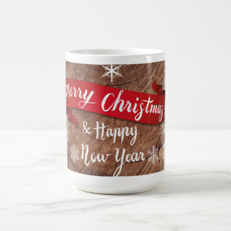 Mug Elegant Merry Christmas Script White Snowflakes