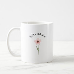 Mug Élégant Mignon Sophistiqué Nommé Romantique Floral