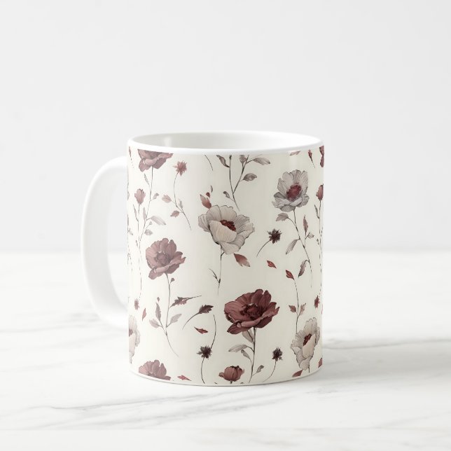 Mug Élégant Mignon Sophistiqué Rustique Romantique Flo (Devant gauche)