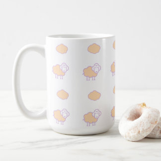 Mug Elégant Mignonne Mouton Rose Avec Nuages Motif