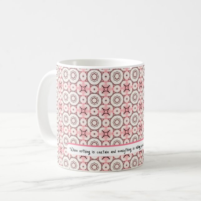 Mug Élégant minimal rose rose Motif texte modifiable (Devant gauche)