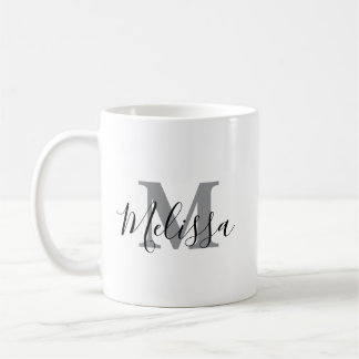 Mug Elegant Minimalist Black and White Chic Custom