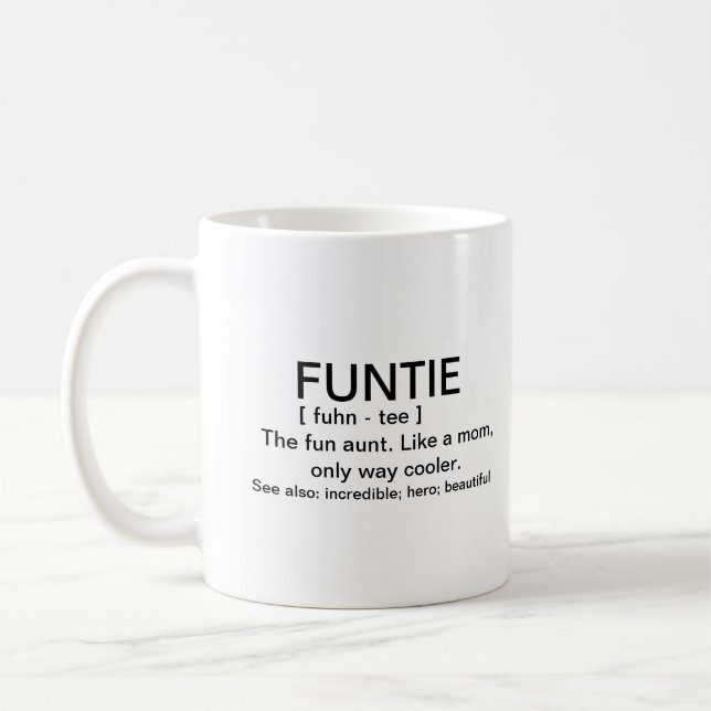 Mug Elégant Moderne Cute Funtie Définition Photo Tante (Gauche)
