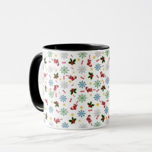 Mug Élégant moderne Holly Feuille mignon hiver Noël