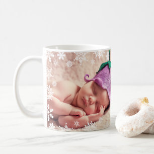 Mug Elégant moderne photo bébé de Noël personnalisée