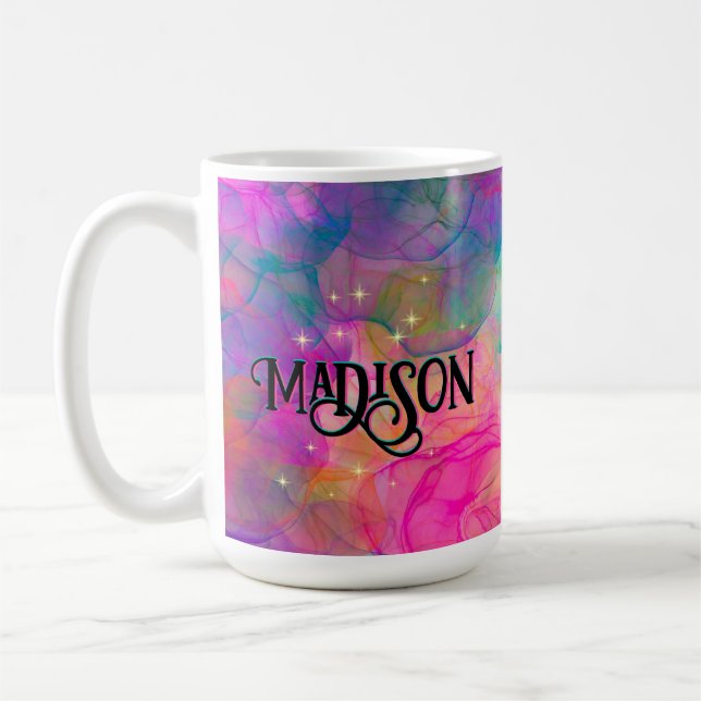 Mug Élégant monogramme d'art en marbre coloré (Gauche)