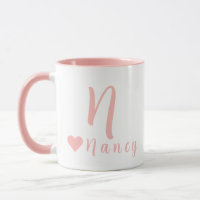 Élégant Monogramme personnalisé et nom en rose