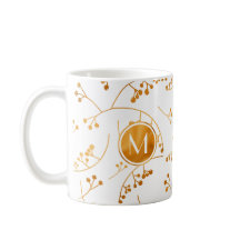 Élégant motif de baies d'or monogramme
