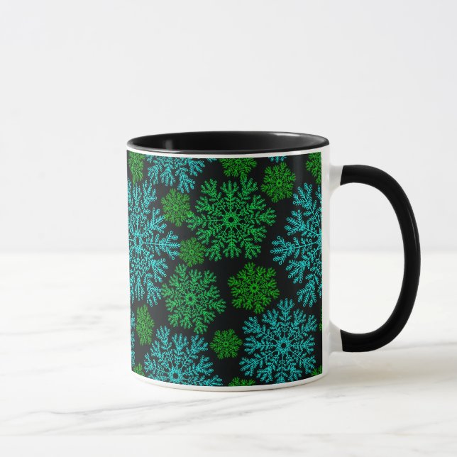 Mug Élégant Motif d'hiver de Snowflakes (Droite)