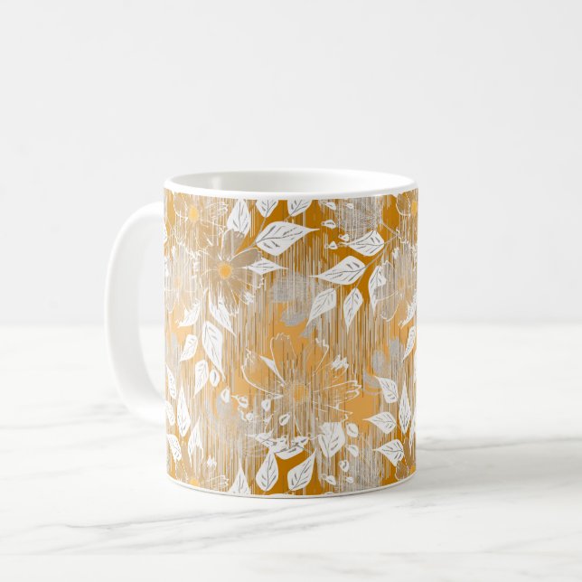 Mug Elégant motif floral. (Devant gauche)