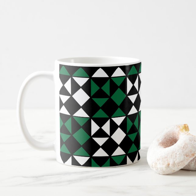Mug Élégant Motif géométrique coloré (Avec donut)