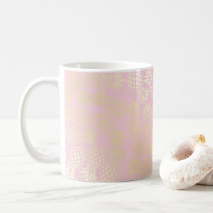 Mug Élégant motif moderne d'ananas et d'or rose