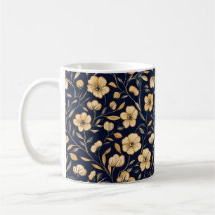 Mug Élégant Motif or fleur