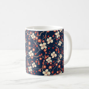 Mug Élégant Motif sans couture en fleur de cerisier (1