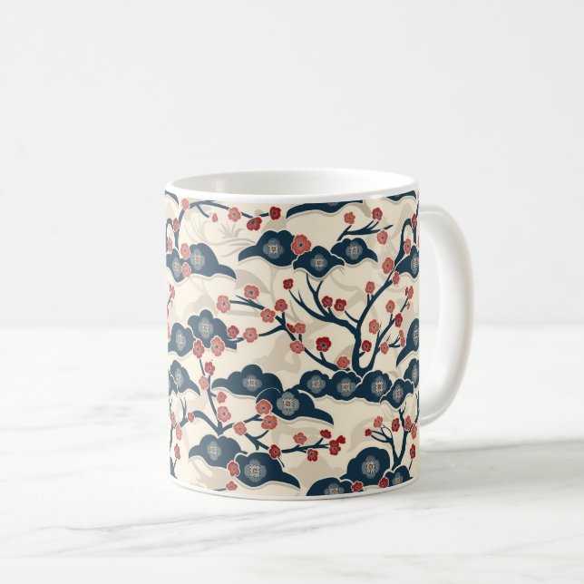 Mug Élégant Motif sans couture en fleur de cerisier (2 (Devant droit)