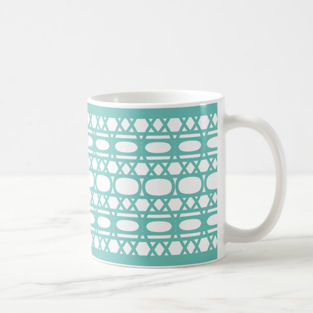 Mug Élégant Motif Turquoise Abstrait (Droite)