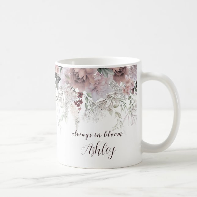 Mug Élégant nom floral rose Dusty (Droite)