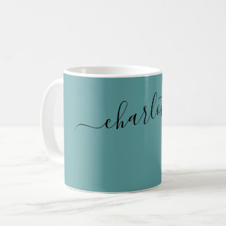 Mug Élégant Nom Moderne Personnalisé Couleur Bleu Cade