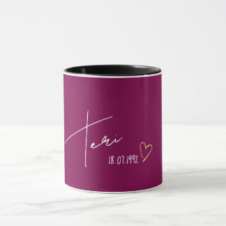 Mug Élégant Nom Personnalisé Moderne Cadeau