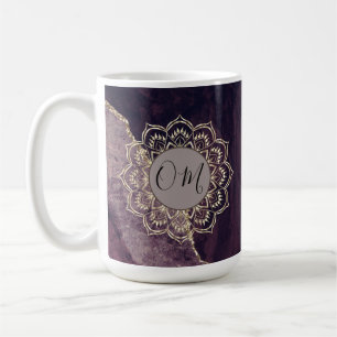 Mug Élégant OM Mandala sur marbre Agate
