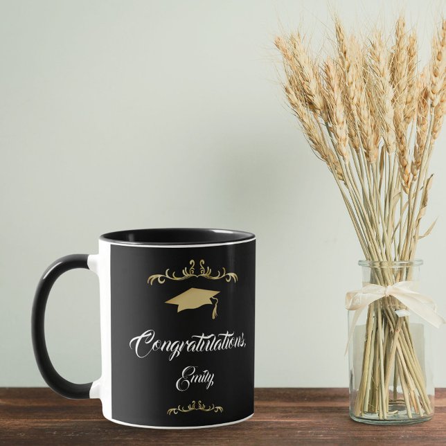 Mug Elégant Ornament Or Félicitations Graduation (Créateur téléchargé)