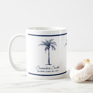 Mug Elégant palmier bleu personnalisé