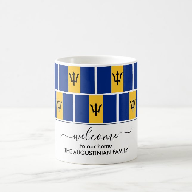 Mug Élégant panneau de bienvenue personnalisé BARBADOS (Centre)