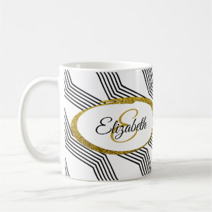 Mug Élégant Parties scintillant Or Oval Personnalisé M