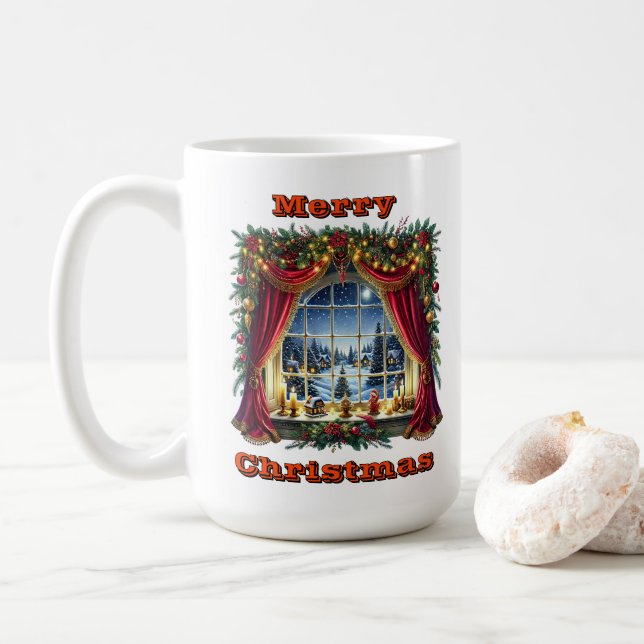 Mug Elégant paysage de forêt de vacances (Avec donut)