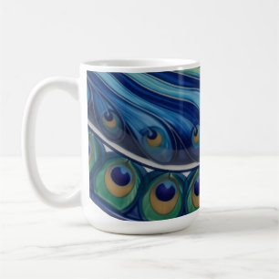 Mug Elégant Peacock Feather Mandala
