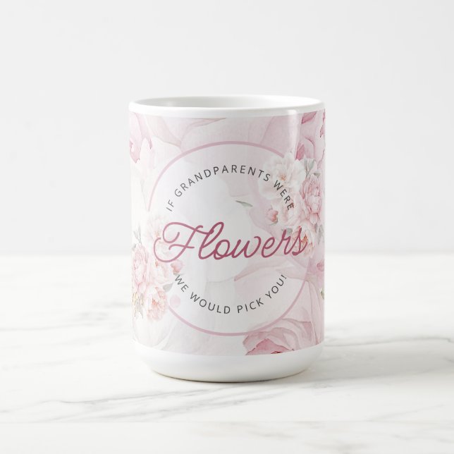 Mug Elégant Peony Flowers Grand-parent Nous vous chois (Centre)