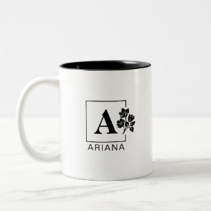 Mug Élégant Personnalisé avec Monogramme - Noir et