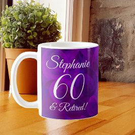 Mug Élégant pourpre 60 et retraite à la retraite