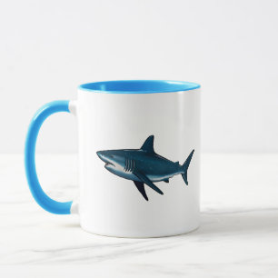 Mug Elégant requin bleu et blanc