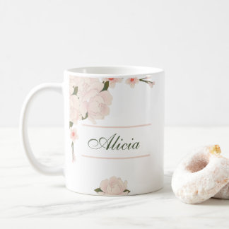 Mug Élégant Romantique Blush rose Floral Bridesmaid Ca