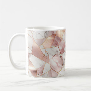 Mug Élégant Rose de verre doré Agate de marbre Motif